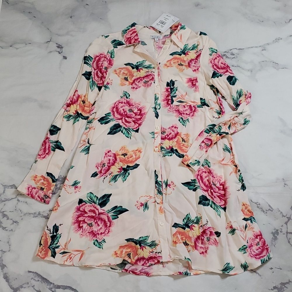 Love, Fire Floral Shirt Dress